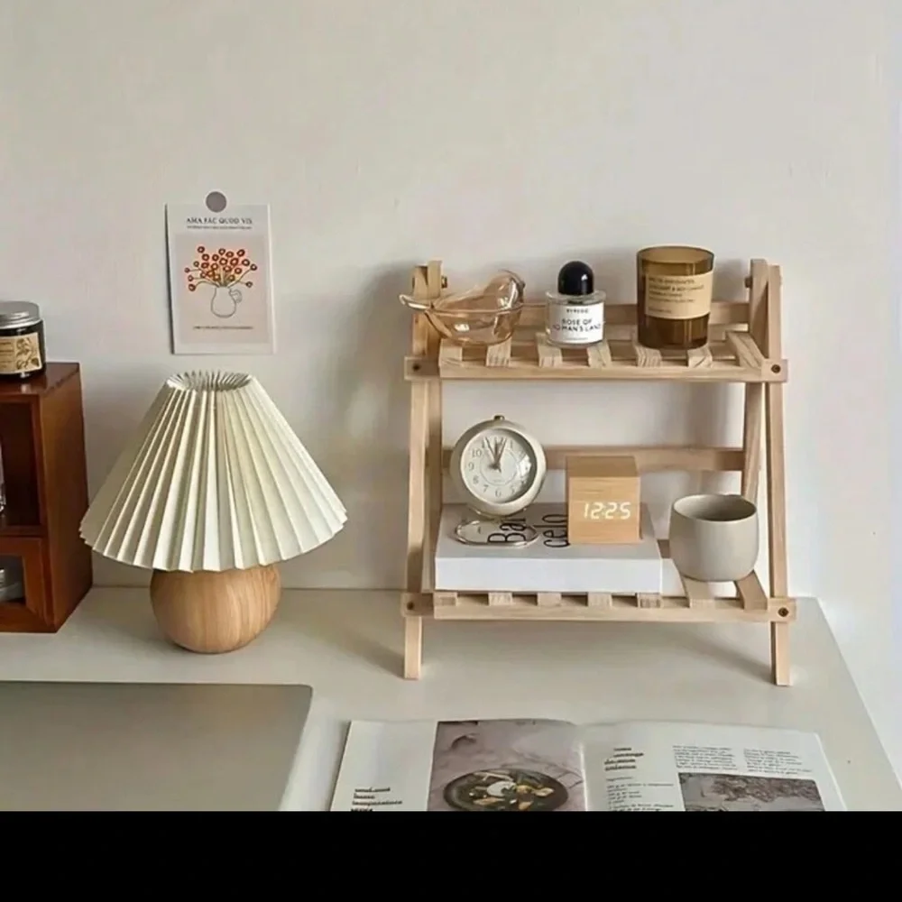 Wooden Two-Tier Shelf